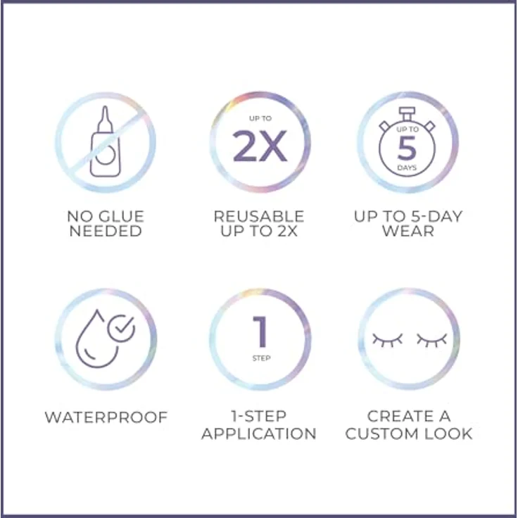 KISS imPRESS LongLasting, selbstklebende Wimpern (Büschel) 01, 20 St., natürlich wirkend und leicht – Bild 7