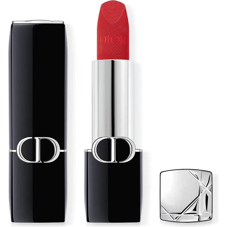 Dior New Velvet Lippenstift + Lipgloss, 3,5 g, feuchtigkeitsspendend, aufbaubare Deckkraft, Farbe Rouge Gipsy