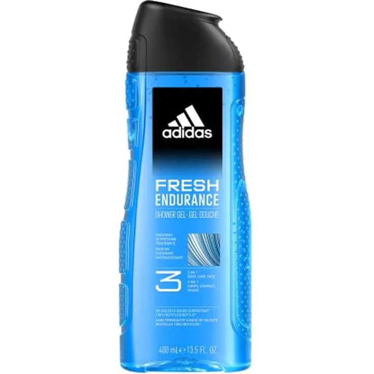 Adidas Fresh Endurance 3-in-1 Duschgel, vegane Formel, 400 ml