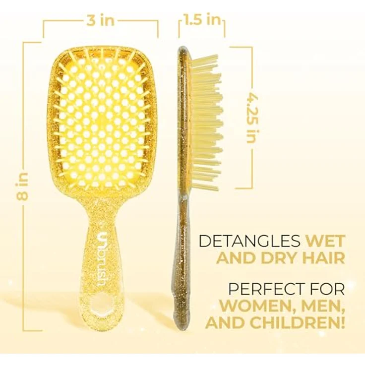 UNbrush Glitter Collection Detangling Hair Brush, Amber Entangler mit 105 flexiblen Borsten für müheloses Entwirren, unisex – Bild 5