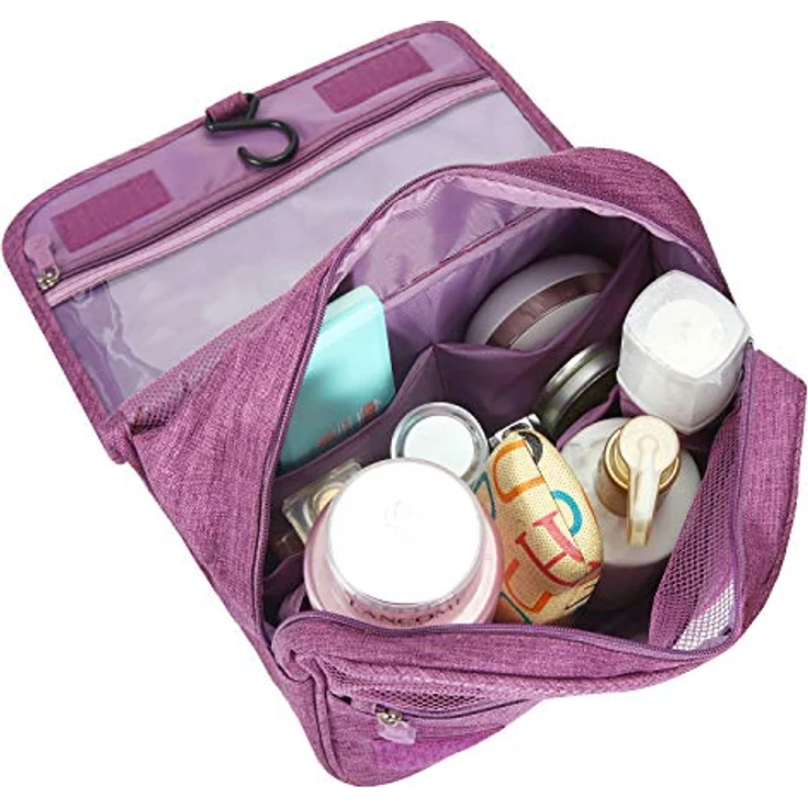 Bansga Kulturtasche Zum Aufhängen, wasserdichter Kulturbeutel mit großem Stauraum und mehreren Fächern, ideal für Kinder, Frauen und Mädchen – Bild 2