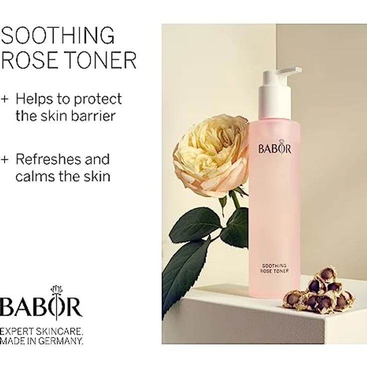 BABOR Cleansing Soothing Rose Toner für jede Haut, Gesichtswasser zur täglichen Gesichtsreinigung, Mit Rosenduft, Ohne Alkohol, Vegane Formel, Rose Toning Essence, 1 x 200 ml – Bild 2