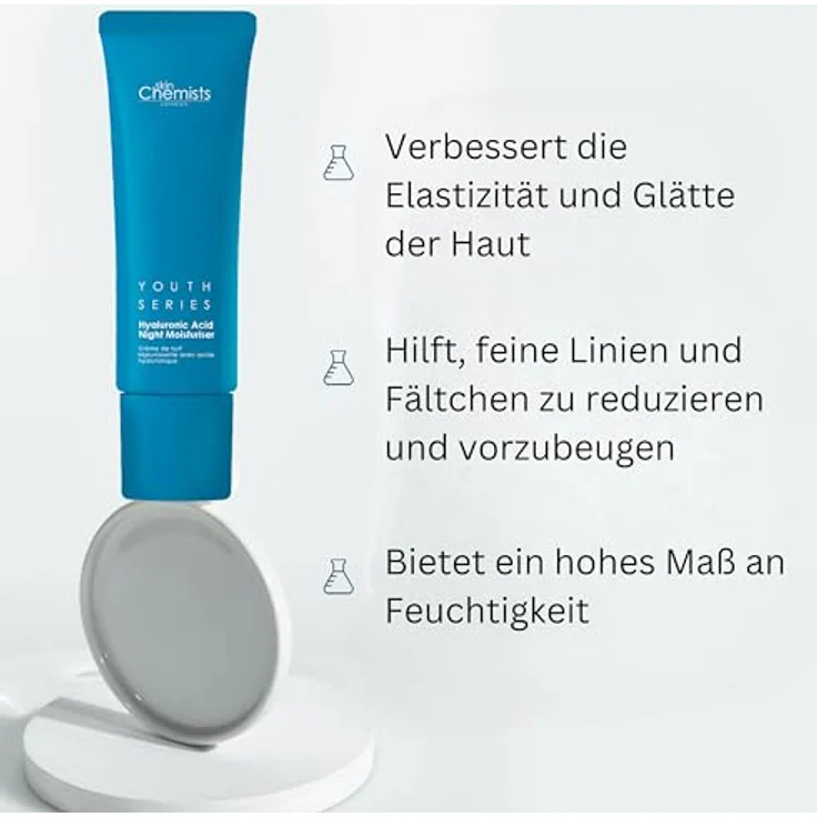 Skin Chemists Anti-invecchiamento Hyaluronic Acid 1% Crema da notte - 50 ml | Protegge dalle linee sottili e dalle rughe – Bild 2