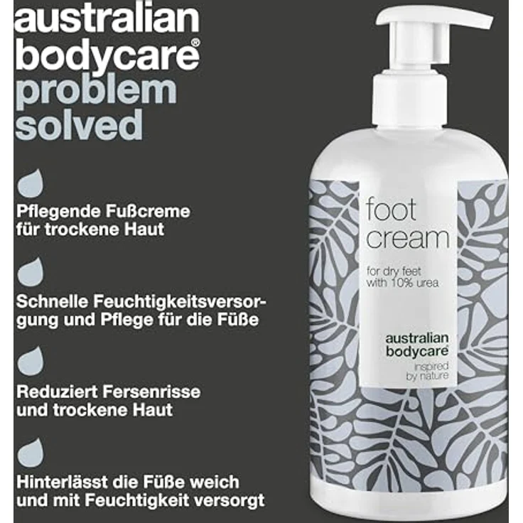 Australian Bodycare Fußcreme 500ml | Fußcreme mit Teebaumöl für Frauen & Männer bei Hornhaut und Fußschweiß | Urea Hornhautcreme | Fußbalsam bei Schrunden | mit australischem Teebaumöl – Bild 3