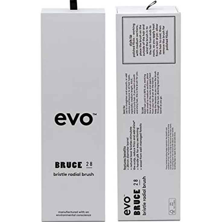 Evo bruce bristle radial brush 28mm I kleine Stylingbürste mit natürlichen Wildschweinborsten I Haarbürste Frauen, Damen und Herren I aus zertifiziertem Holz hergestellt – Bild 2