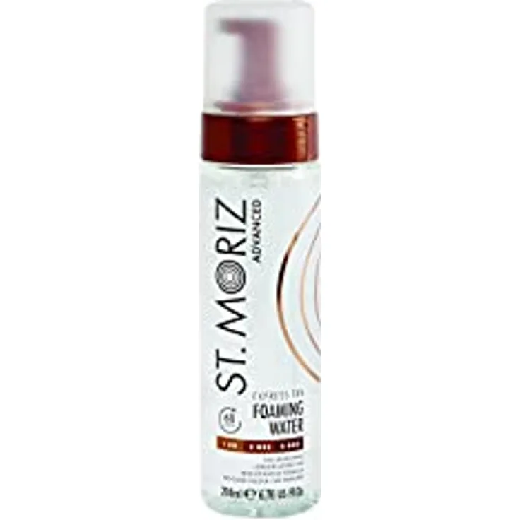 St Moriz Advanced Express Tan Clear Foaming Water | Express Clear Fake Tan Mousse | 1 Stunde für leichtes Leuchten, 3 Stunden für mittleres Leuchten, 6 Stunden für tiefes Leuchten | 200 ml