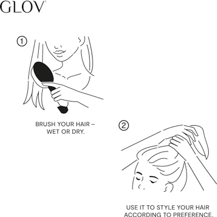 GLOV SMOOTH GLIDE Detangling Hair Brush, Entwirrungsbürste aus Weizenstroh, ergonomisch und kompakt – Bild 4