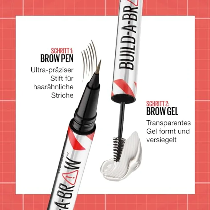 Maybelline Build-A-Brow 2-in-1 Augenbrauenstift und Fixiergel, 1,65 g - ASH BROWN mit 24 Stunden Halt – Bild 5