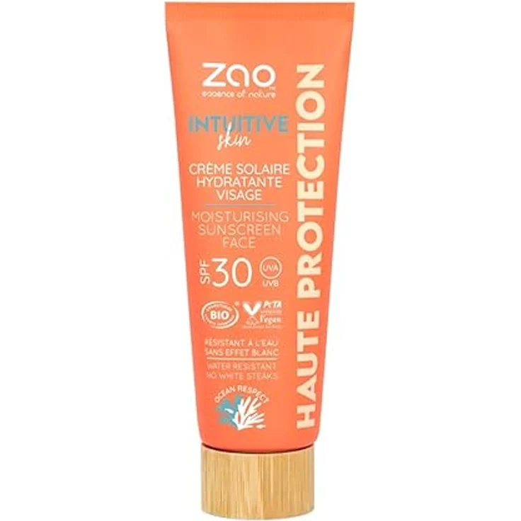 Zao Organic Moisturising Face Sunscreen SPF 30, 50ml, feuchtigkeitsspendende Sonnencreme für das Gesicht
