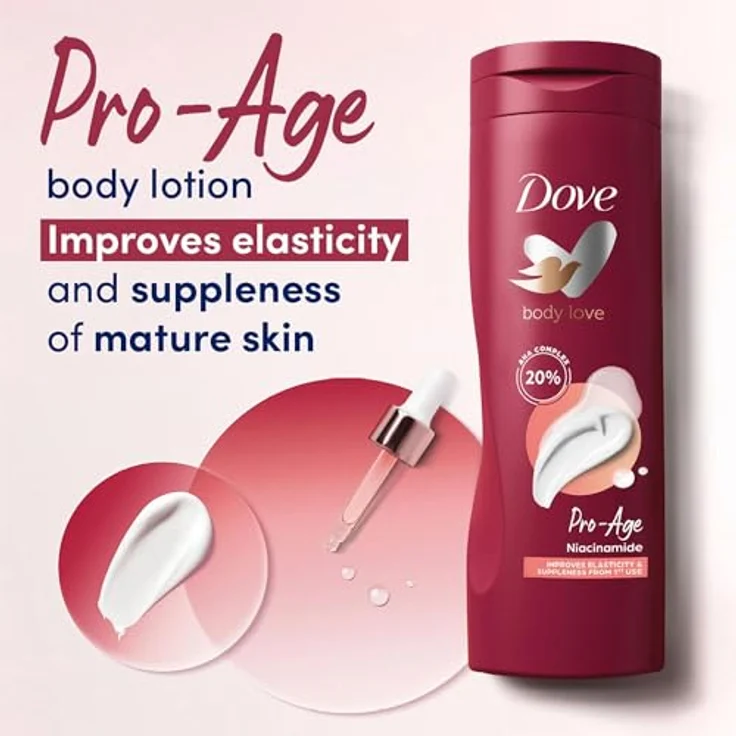 Dove Pro Age Care Körperlotion 400 ml - Nährende Feuchtigkeitspflege für reife Haut – Bild 3
