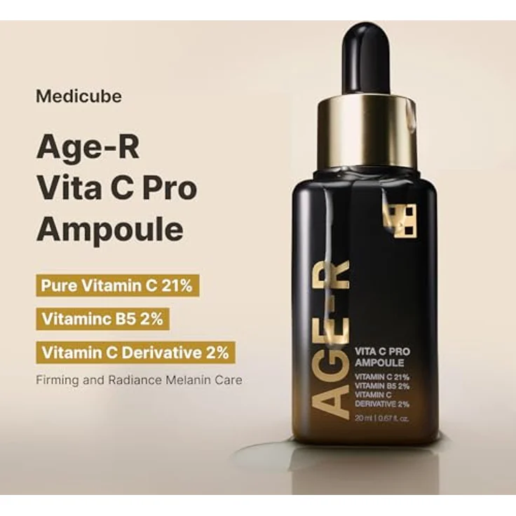 medicube AGE-R Vita C Pro Ampulle, 20 ml - Gesichtsmaske zur Verfeinerung der Hautstruktur und Verbesserung der Elastizität, strahlender Teint – Bild 4