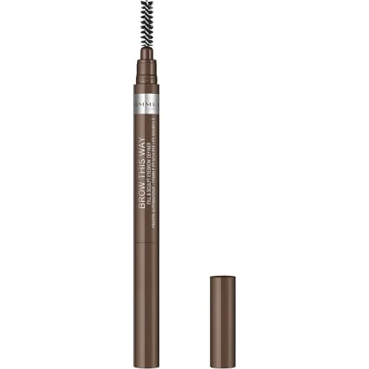Rimmel Brow This Way Augenbrauenstift, 2 in 1 Bürste, Farbton 002 Medium Brown, 0.25 g, vegan mit Langzeiteffekt – Bild 4