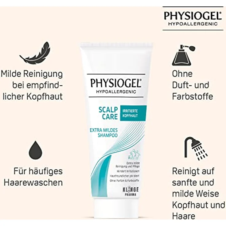PHYSIOGEL Scalp Care Extra mildes Shampoo 200 ml – milde Reinigung und Kopfhaut Pflege für irritierte, gereizte, trockene Kopfhaut – Irritationen minderndes Feuchtigkeitsshampoo – Bild 3