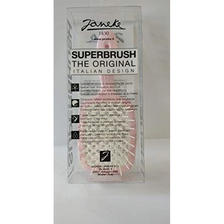 Janeke Superbrush große flache Haarbürste, für nasses und trockenes Haar, 20,3 x 8,5 x 3,1 cm, 1 St. – Bild 5