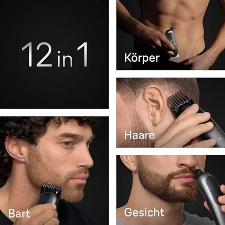 Braun All-in-One Series 7 12-in-1 Groomingset ProBlade, Nasenhaartrimmer für Herren, grau/schwarz – Bild 4