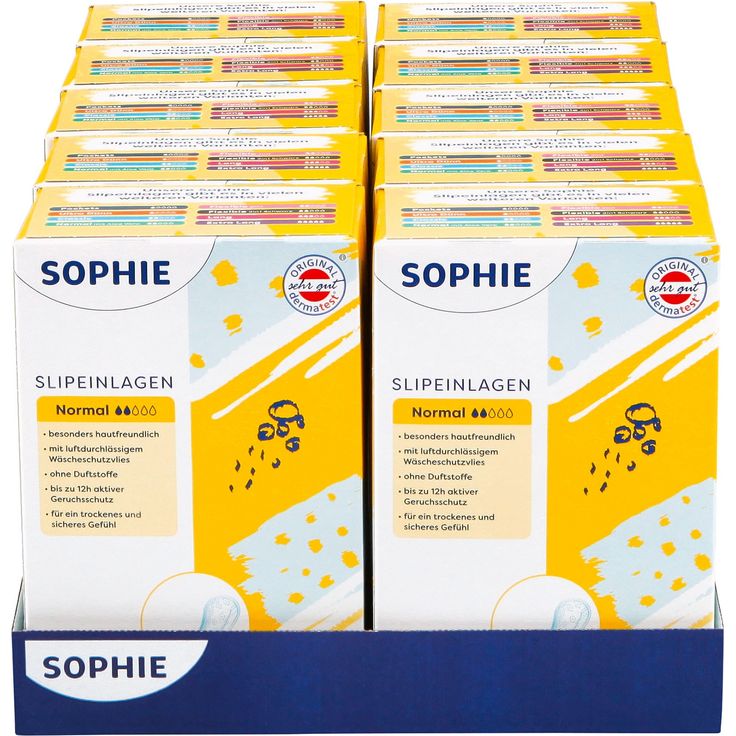 Sophie Slipeinlagen Normal – 10×45 Stück, ohne Duftstoffe, hautfreundlich, mit 12h Geruchsschutz & luftdurchlässigem Vlies