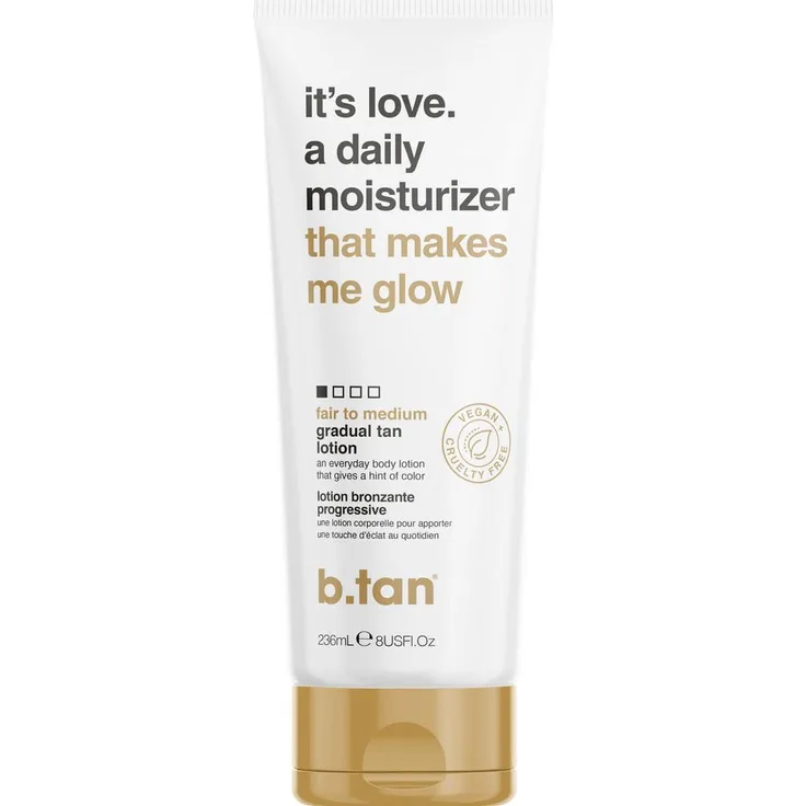 B.Tan It's Love A Daily Moisturizer, Selbstbräuner Lotion mit natürlichen Inhaltsstoffen, 236 ml
