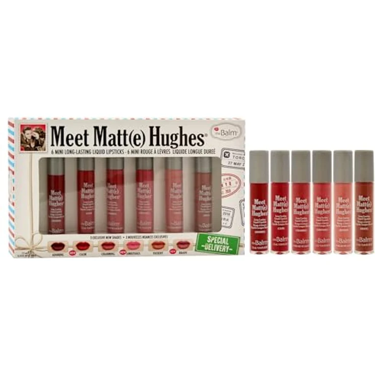 The Balm MeetMatteHughes Lippenstift Set, Mini Long-Lasting Liquid Lipsticks in Adoring, Calm und Charming, 1,2 ml jeweils – Bild 3