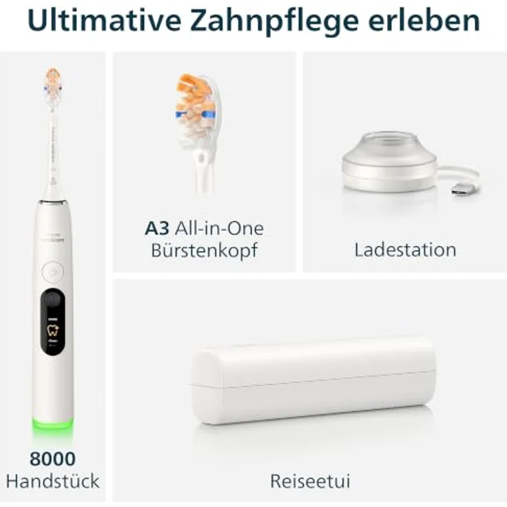 Philips Sonicare 8000 HX8311/11, elektrische Schallzahnbürste mit USB-Ladefunktion, Drucksensor und Reiseetui für effektive Plaque-Entfernung – Bild 12