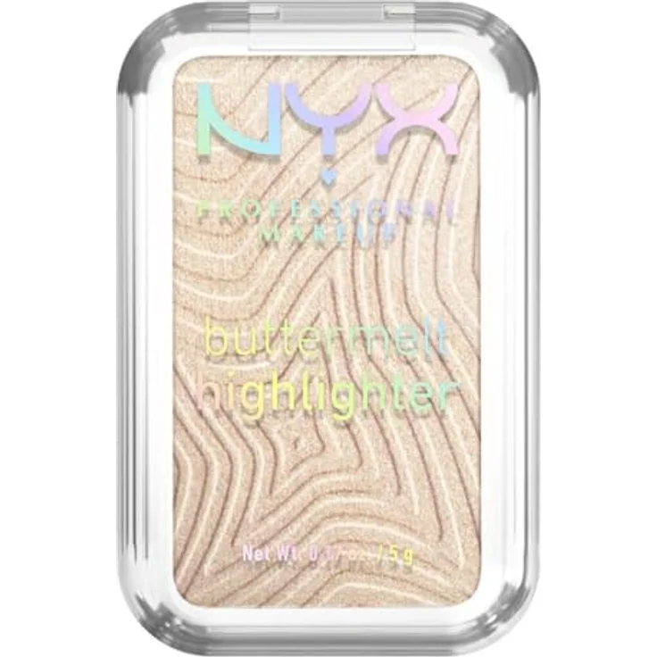 NYX Professional Makeup Buttermelt Highlighter, Butterweiche Textur mit Sheabutter, Mangobutter und Mandelbutter, Vegan, Farbe: Bright And Butta, 5 g – Bild 1