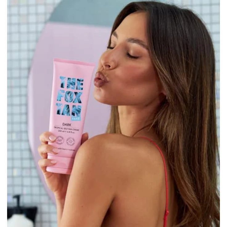 The Fox Tan - Selbstbräuner für den Körper - Dark Tropical Self-Tan Creme - mit 100% natürlicher DHA, Selbstbräunungs-Creme ohne Selbstbräuner-Geruch, 200 ml – Bild 4