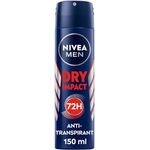 Nivea Men Dry Impact Deo Spray, 72h Antitranspirant ohne Alkohol, frischer maskuliner Duft (150 ml)