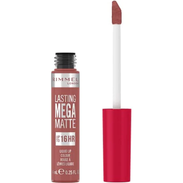 Rimmel London Lasting Mega Matte Lipstick Liquid Lipstick Long Lasting Moisturizing Formula Vegan 200 Pink Blink, 7.4ml – Bild 1