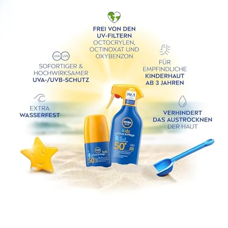 Nivea Sun Kids Schutz & Pflege 5 in 1 LSF 50+ Sonnencreme 250 ml – Bild 2