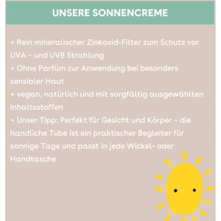 boep Sonnencreme Sensitiv LSF50, Mineralischer Sonnenschutz für Gesicht & Körper, für Babys, Kinder & Erwachsene, vegan, ohne Parfüm (100ml) – Bild 4