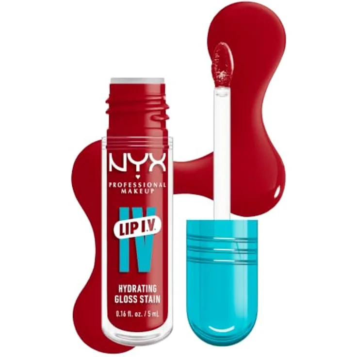 NYX Professional Makeup LIP IV Hydrating Gloss Serum, Lippgloss in 22 Cherry Drenched, 5 g