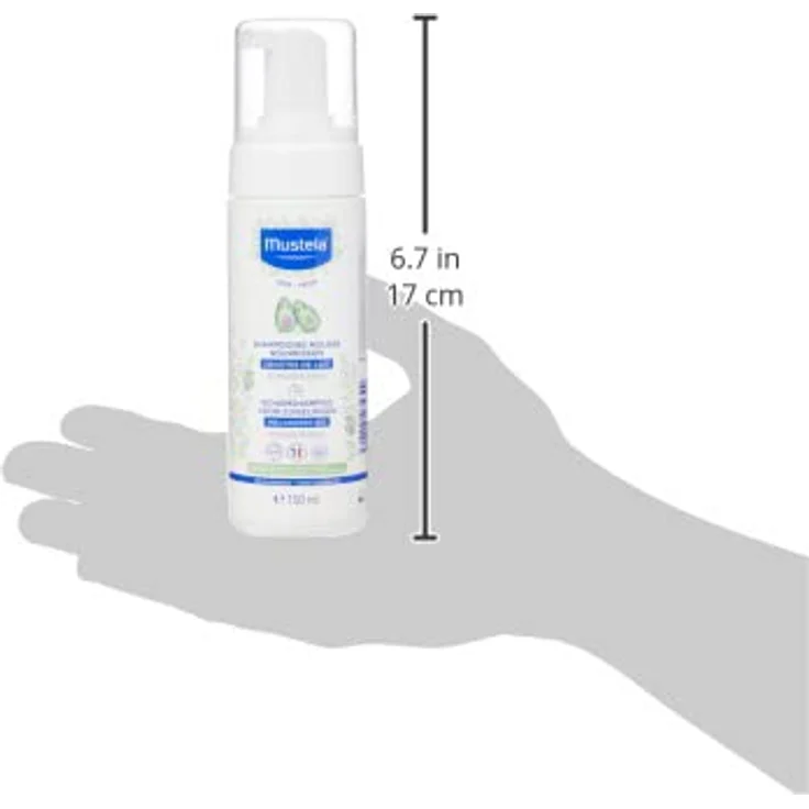 Mustela Bebe Shampooing Mousse Nourrisson Shampoo Milchschorf 150 ml – Bild 6