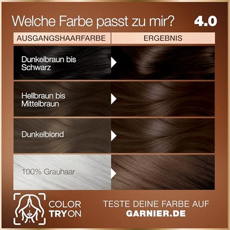 Garnier GOOD Dauerhafte Haarfarbe 4.0 Kakao Braun, Coloration ohne Ammoniak mit 100% Grauabdeckung und pflegender Kur, 1 Stk. – Bild 5