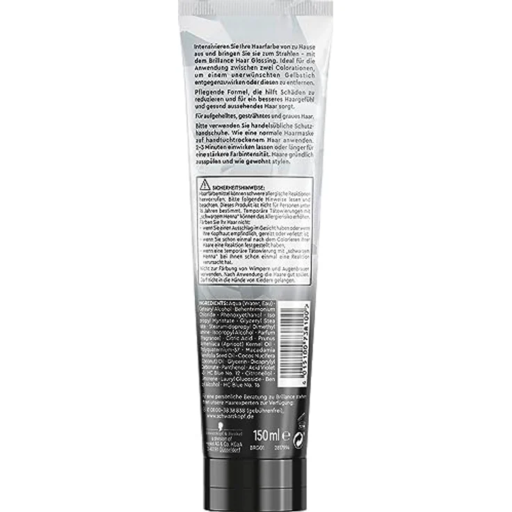 Brillance Glanz-Behandlung, Haar Glossing Kühles Blond (1 x 150 ml), temporäre Haarfarbe, die wie eine Haarmaske angewendet werden kann, hält bis zu 4 Haarwäschen – Bild 2