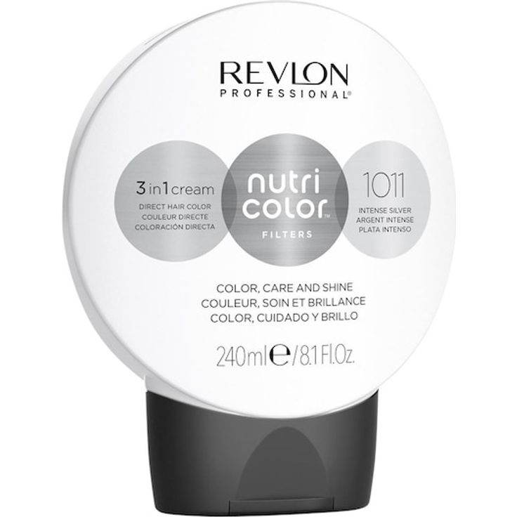 Revlon Professional Nutri Color Filters 1011 Intense Silver, Haarfärbemittel für Damen, 240 ml mit kühlem Silberton und Farbauffrischung