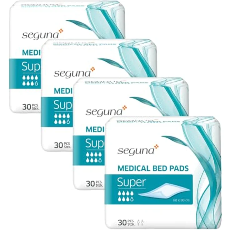 SEGUNA Medical Bed Pads, Schutzunterlage Super, 60x90 cm, 30 Stück, hohe Saugleistung 1.070 ml, ideal für Bett und Sitzflächen – Bild 2