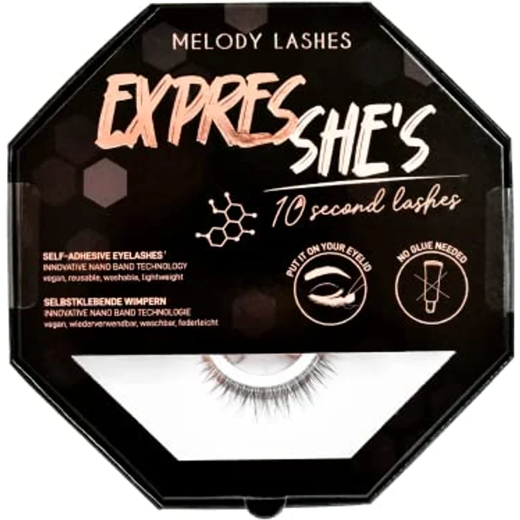 Melody Lashes selbstklebende Wimpern ohne Wimpernkleber ohne Magnete ohne Eyeliner die absolute Innovation in Make up Wimpern kleben in 10 Sekunden aufgrund der Nano-Band Technologie (Don´t Rush) – Bild 2