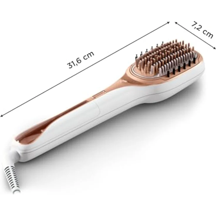 Rowenta Hair Therapist CF9920, Dampfbürste zur Reparatur und Stärkung von beschädigtem Haar, gesund und glänzend, weiß – Bild 3