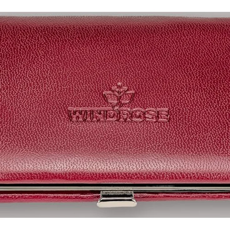 Windrose 4-teiliges Maniküretui, handgefertigt aus Merino-Wolle, rot – Bild 2