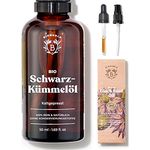 Bionoble Schwarzkümmelöl Bio 50ml - Glasflasche + Pipette + Pumpe - 100% Kaltgepresst und Ungefiltert - Gesicht, Körper, Haare - Ägyptisches Schwarzkümmel Öl - Vegan Organic Black Seed Oil