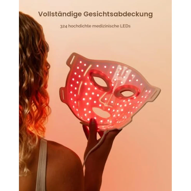 RENPHO ARTEMIS LED-Gesicht Maske mit 324 LED-Chips, 3 Modi (Rot, Blau, NIR), kabellos und wiederaufladbar, Silikon-Design für Hautpflege, ideales Geschenk für Frauen – Bild 4