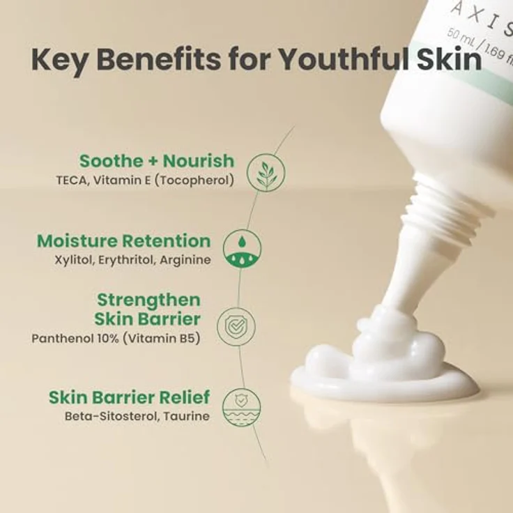 AXIS-Y 6+1+1 Advanced Formula Panthenol 10 Skin Smoothing Shield Cream, leichte feuchtigkeitsspendende Gesichtscreme zur Regeneration der Hautbarriere, 50 ml – Bild 7