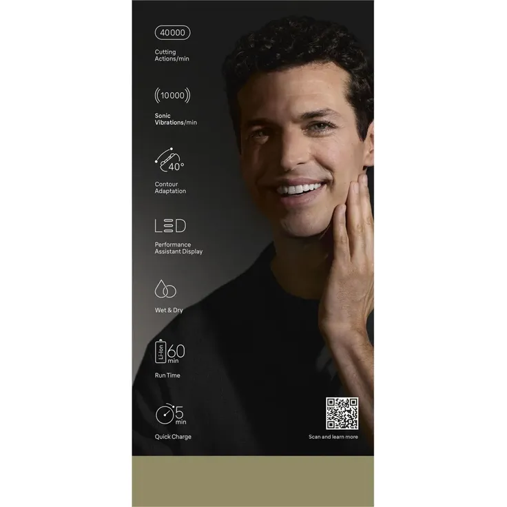 Braun Series 9 PRO+ 9675cc Folienrasierer – Bartdichte-Sensor, 60 Min Laufzeit, inkl. Etui & Reinigungsstation – Bild 4