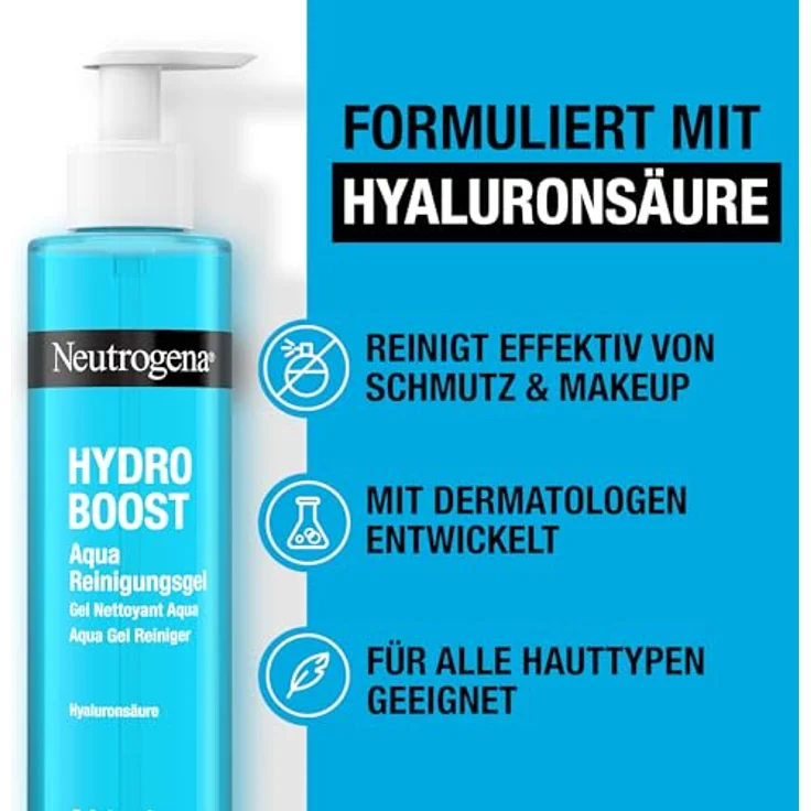 Neutrogena Hydro Boost Hydro Boost Aqua Reinigungsgel Gesichtsreinigungsgel 200 ml mit reinigender Wirkung – Bild 6