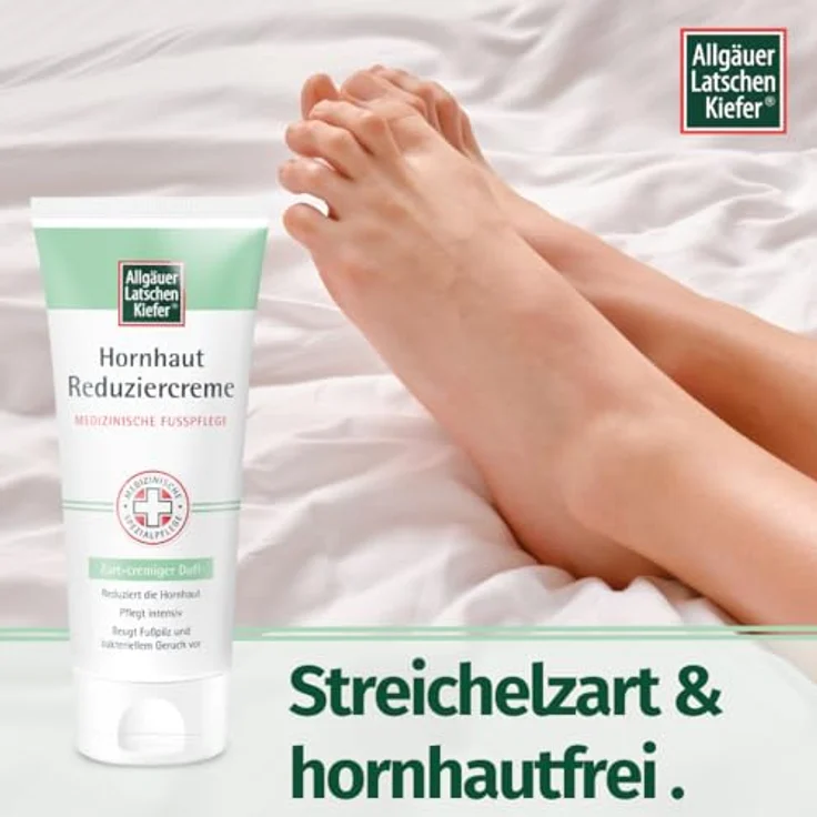 Allgäuer Latschenkiefer Hornhaut Reduziercreme, cremig, medizinische Fußpflege mit Fruchtsäuren, 100 ml – Bild 2