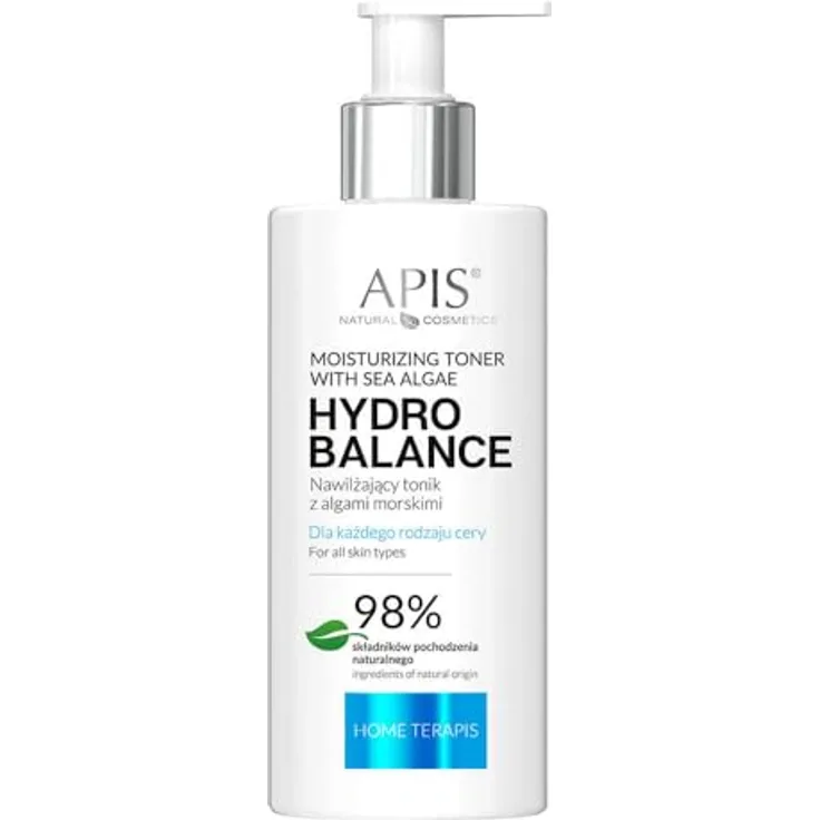 Apis Natural Cosmetics Hydro Balance HOME TERAPIS, Hydrierendes Gesichtswasser mit Meeresalgen und Aloe Vera, Intensive und dauerhafte Hydration, 300 ml