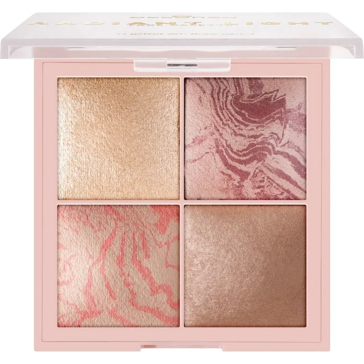 Essence Radiant Light Face Palette Blush 4-in-1 mit Highlighter, Blush, Blushlighter und Bronzer, 11 g - GLOW ICON