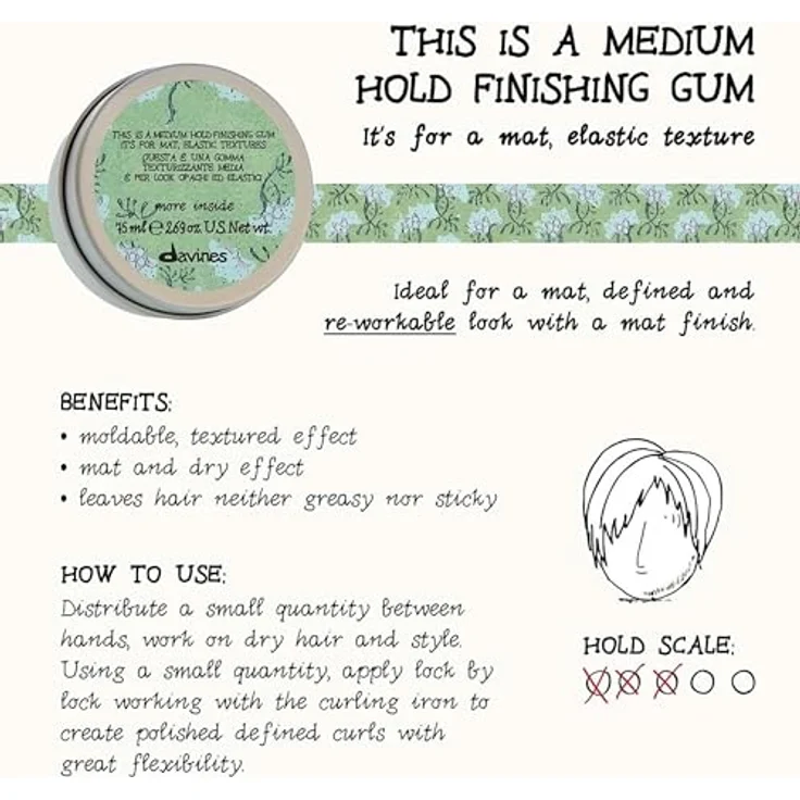 Davines More Inside Texture This Is A Medium Hold Finishing Gum Hold 3 75 ml – Bild 3