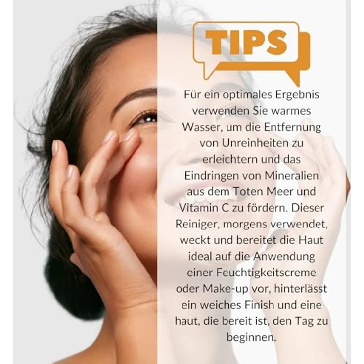 M PURE MINERAL DEAD SEA COSMETICS Pure Mineral - Tiefenreinigender Gesichtsreiniger mit Tote Meer Mineralien und Vitamin C, für alle Hauttypen, ohne Silikone, Sulfate, Parabene - 175ml – Bild 5