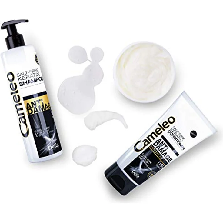 Cameleo - Keratin Haarwaschmittel - für Geschädigtes, Trockenes, Raues Haar - Regenerierende Reparaturbehandlung & Pflege mit biomimetischem Keratin & Arganöl, Hitzeschutz - salz frei - 250ml – Bild 2