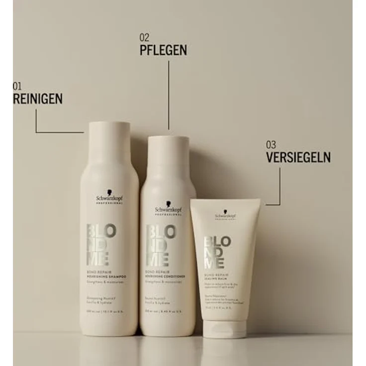 Schwarzkopf Professional BLONDME Bond Repair Sealing Balm Leave In Haarlotion Hitzeschutz Anti Frizz Versiegelt Gespaltene Spitzen Glättend Und Stärkend 75 ml, Haarpflege Conditioner – Bild 5